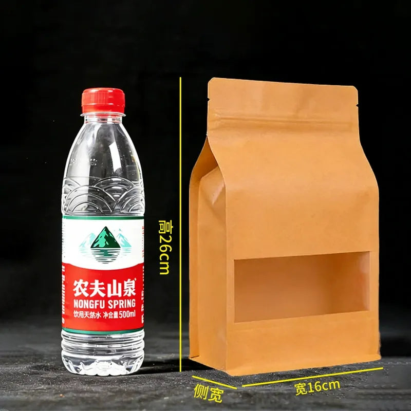Flat bottom pouch medium 16x26cm upright with matte window