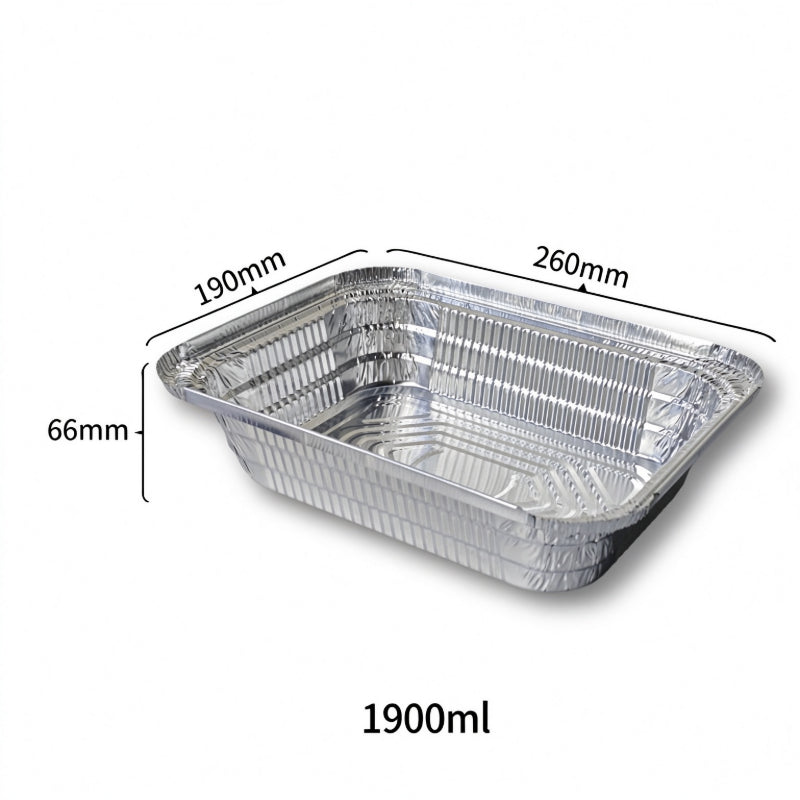 Aluminum foil container 1900ml deep rectangular food storage pan
