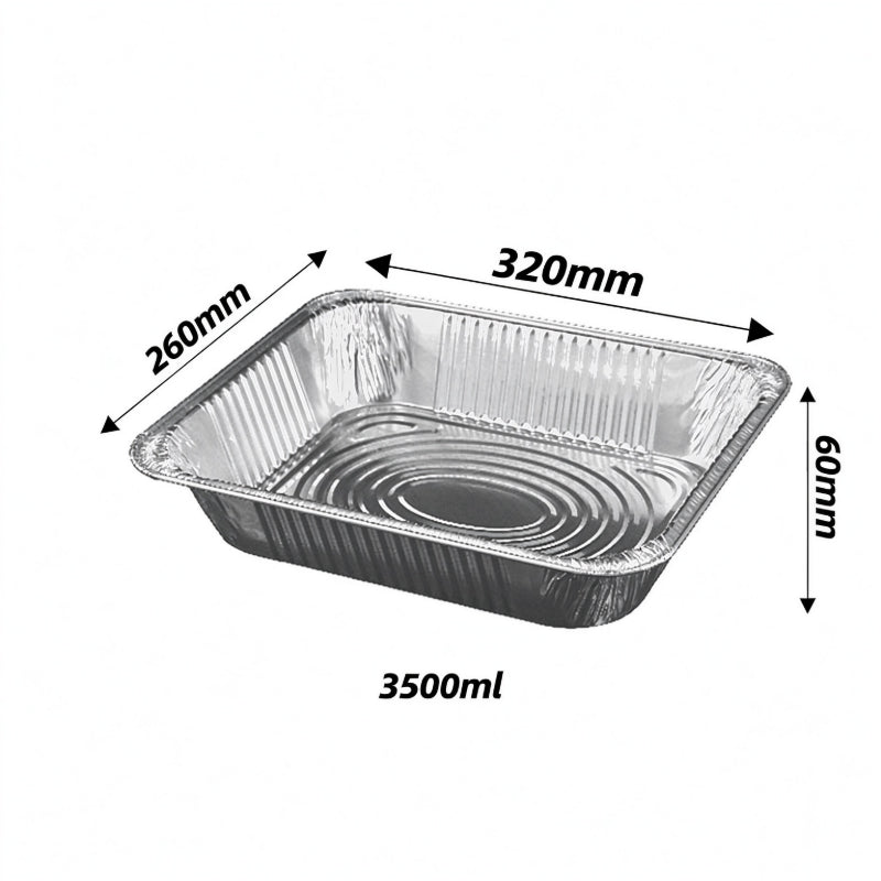 Aluminum foil container 3500ml large rectangular roasting pan