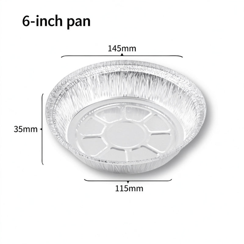 Aluminum foil container 6-inch round baking pie dish