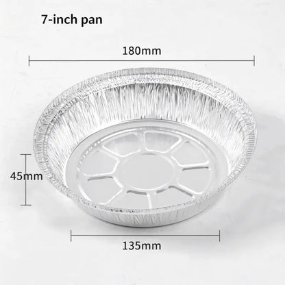 Aluminum foil container 7-inch round takeout food plate