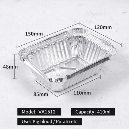 Aluminum foil container 410ml small rectangular takeout meal box