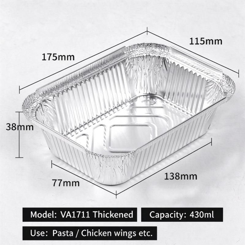 Aluminum foil container 430ml shallow rectangular entree pan