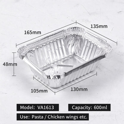 Aluminum foil container 600ml medium rectangular food tray