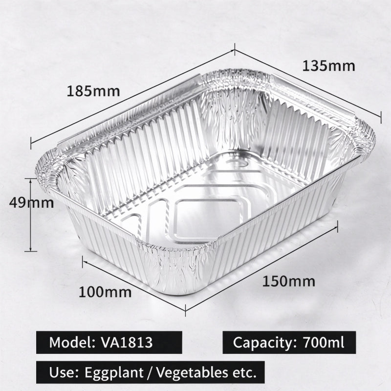 Aluminum foil container 700ml rectangular takeout food container