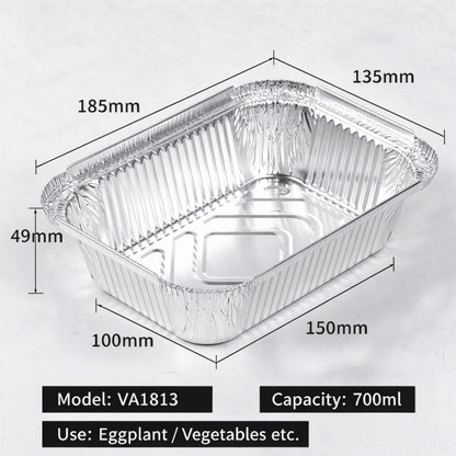 Aluminum foil container 700ml rectangular takeout food container