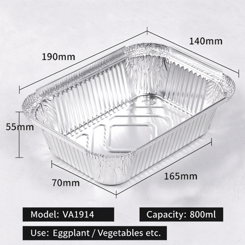Aluminum foil container 800ml deep rectangular meal prep pan