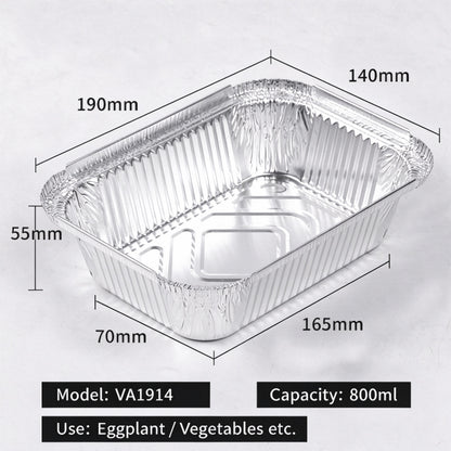 Aluminum foil container 800ml deep rectangular meal prep pan