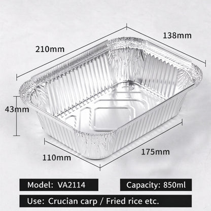 Aluminum foil container 850ml elongated rectangular entree dish