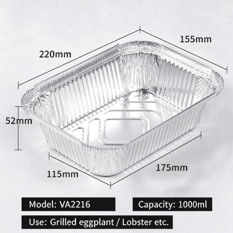 Aluminum foil container 1000ml rectangular catering food pan