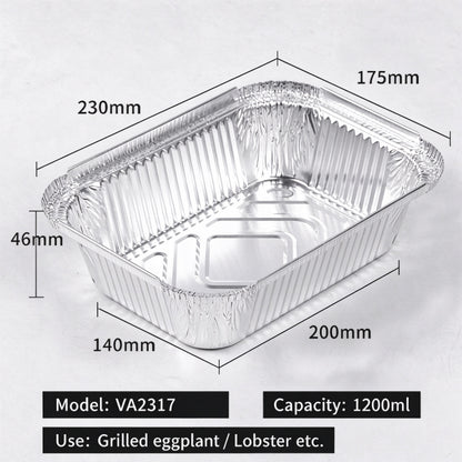 Aluminum foil container 1200ml wide rectangular takeout container