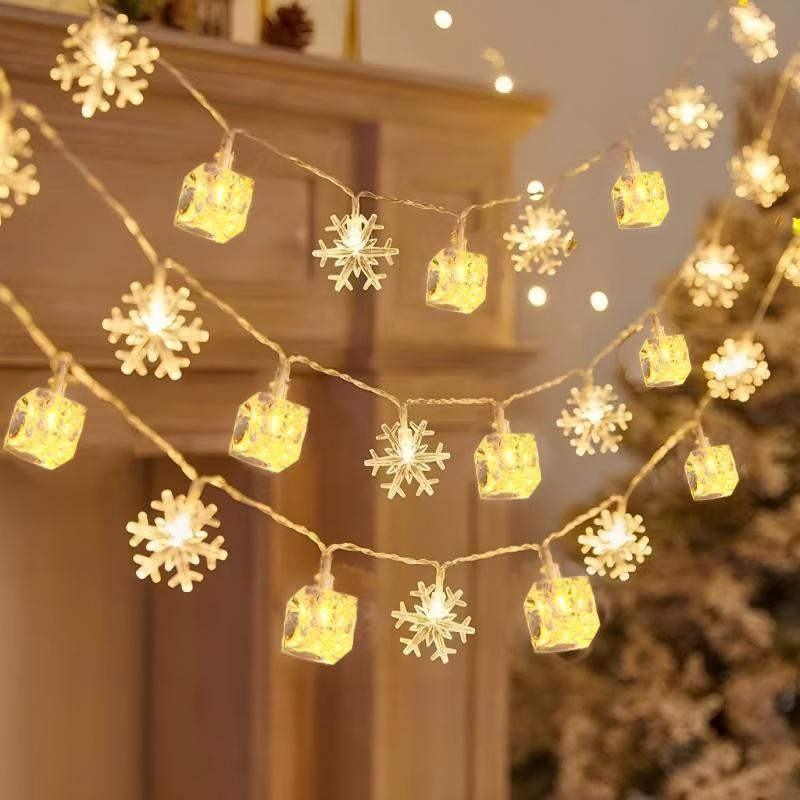 LED Christmas Light Set – Snowflake, Reindeer, Christmas Tree & Star Shapes for Outdoor Camping, Garden & Holiday Ambiance Decoration