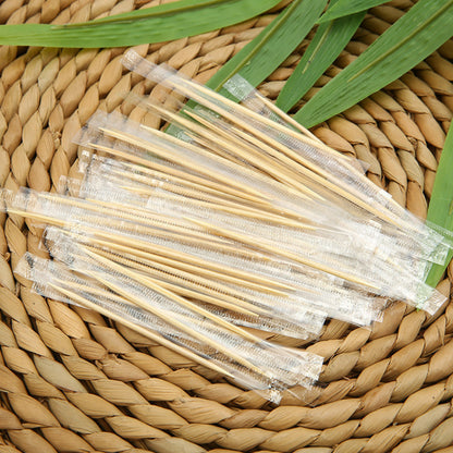 Wrapped bamboo toothpick loose fanned cluster clear cellophane sleeves