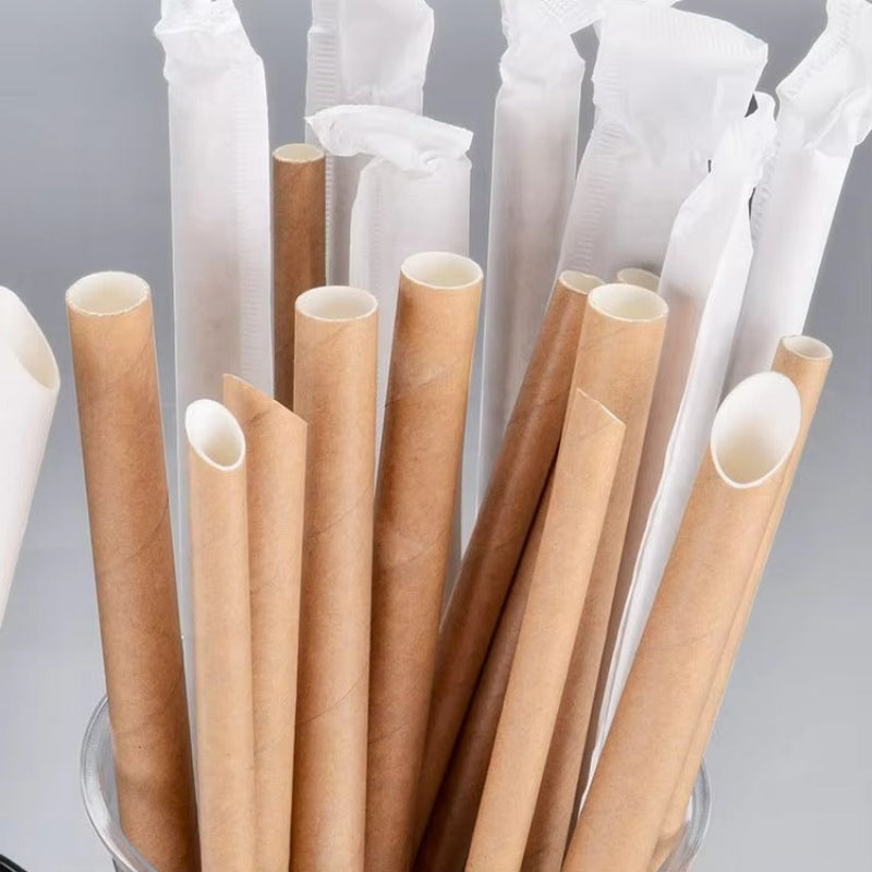 Complete Custom Paper Straw Series - 6/8/12mm Biodegradable & Individually Wrapped