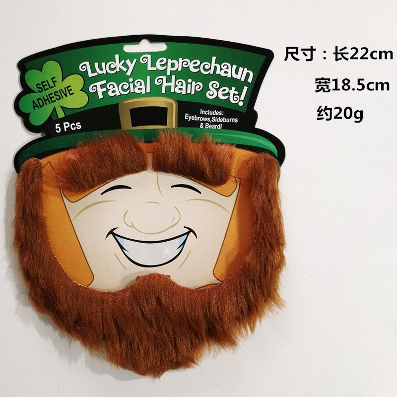 Halloween Fake Mustache & Beard Set – Costume Facial Hair for Adults, Funny Photo Booth Prop, Masquerade Party Supplies