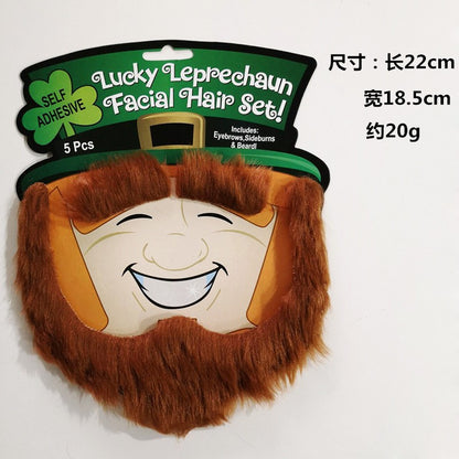 Halloween Fake Mustache & Beard Set – Costume Facial Hair for Adults, Funny Photo Booth Prop, Masquerade Party Supplies
