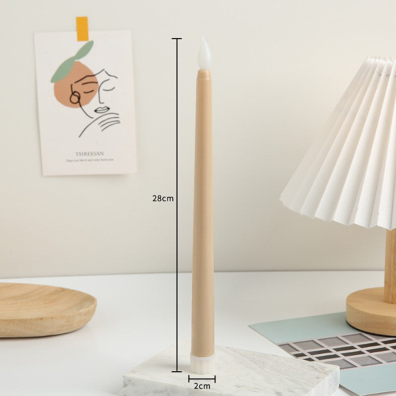 Long Stem Flameless LED Candle with Remote – Pointed Top Electronic Candle for Birthday Dinner, Wedding Centerpiece & Spooky Event