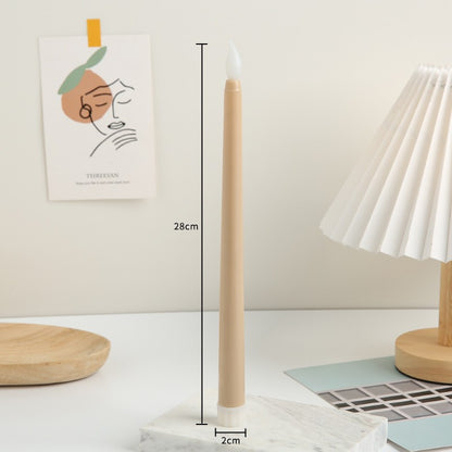 Long Stem Flameless LED Candle with Remote – Pointed Top Electronic Candle for Birthday Dinner, Wedding Centerpiece & Spooky Event