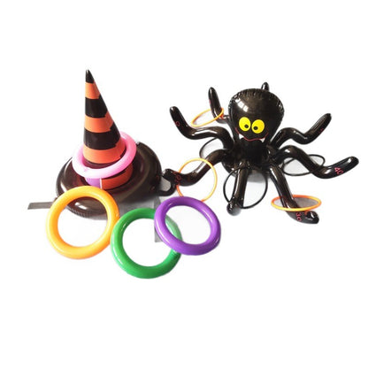 Halloween PVC Spider Ring Toss Game – Octopus Throwing Toy for Kids, Parent-Child Outdoor Play & Party Activity