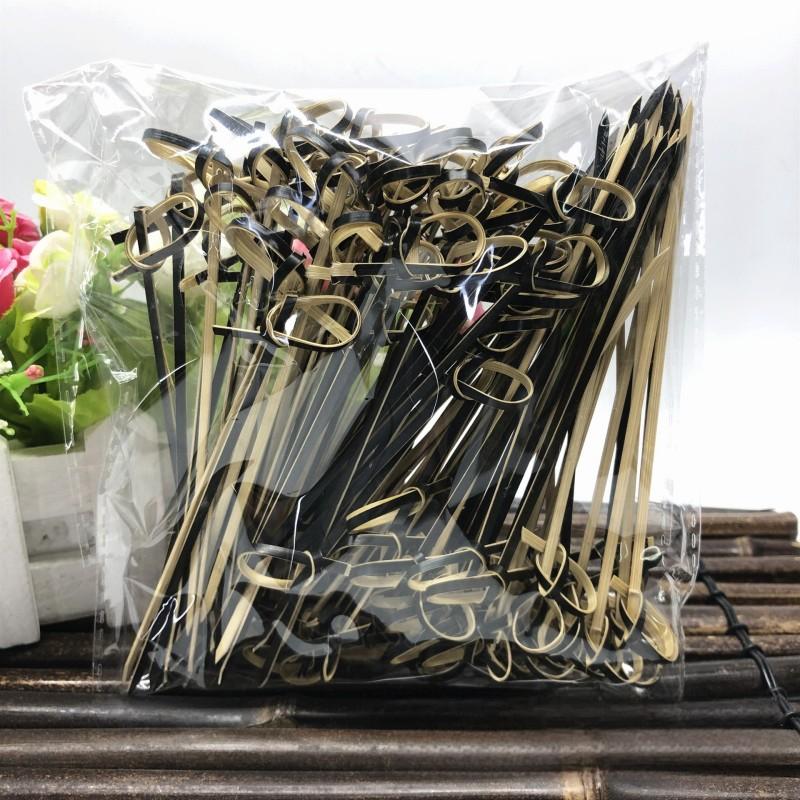 Professional Bamboo Cocktail Picks - Knotted Skewers for Bars & Garnish