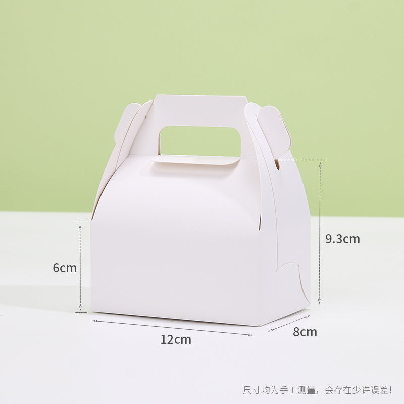Kraft gable box small white finish with printed dimension callout