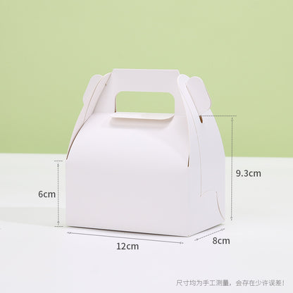 Kraft gable box small white finish with printed dimension callout