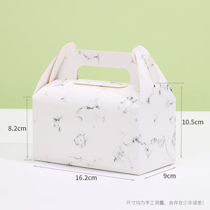 Kraft gable box medium marble pattern finish with printed dimension callouts
