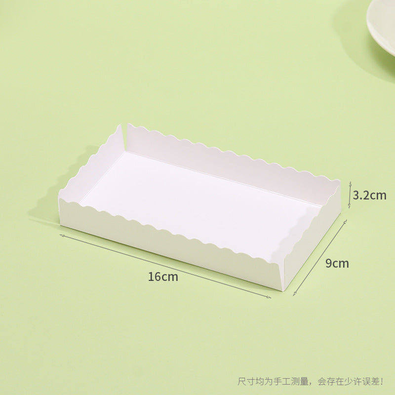 Kraft gable box medium white paper insert tray with dimension callouts