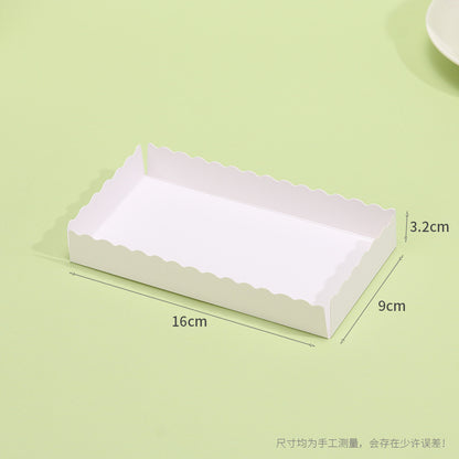 Kraft gable box medium white paper insert tray with dimension callouts