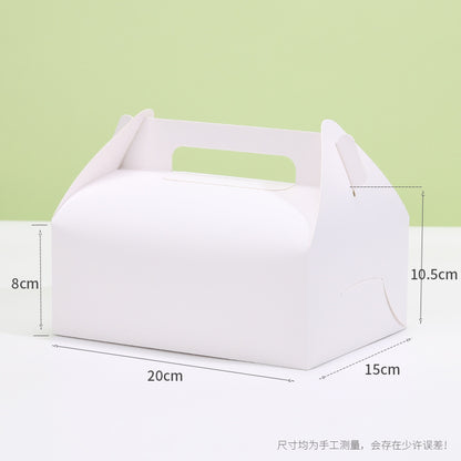 Kraft gable box large white finish with printed dimension callouts