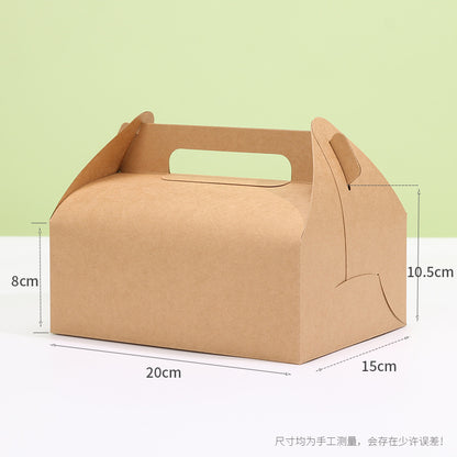 Kraft gable box large brown finish with printed dimension callouts