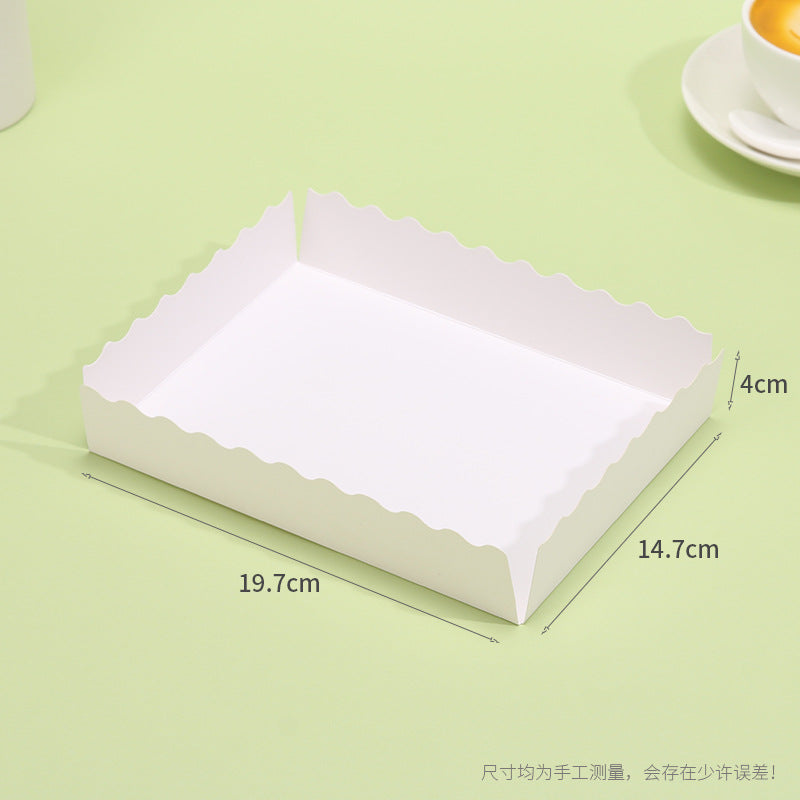 Kraft gable box large white paper insert tray with dimension callouts
