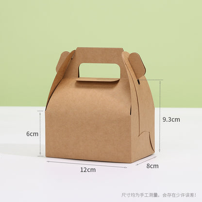 Kraft gable box small brown finish with printed dimension callouts