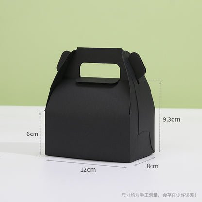 Kraft gable box small black finish with printed dimension callouts