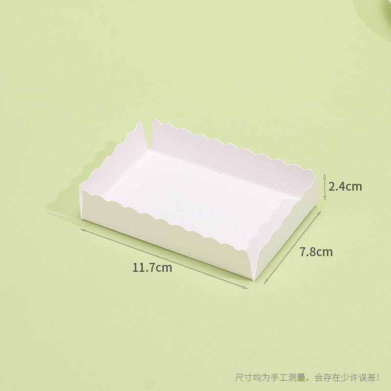Kraft gable box small white paper insert tray with dimension callouts