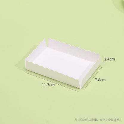 Kraft gable box small white paper insert tray with dimension callouts