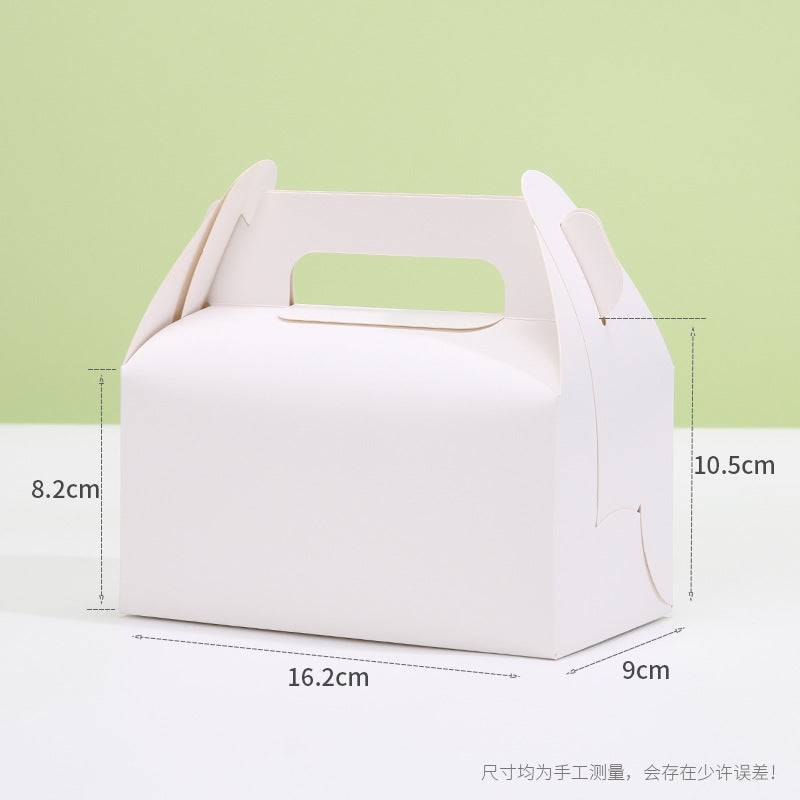 Kraft gable box medium white finish with printed dimension callouts