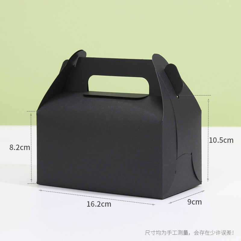 Kraft gable box medium black finish with printed dimension callouts