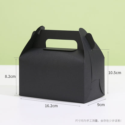 Kraft gable box medium black finish with printed dimension callouts