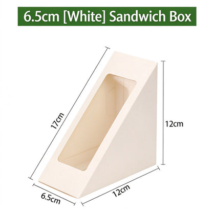 Sandwich wedge box 6.5cm width bleached white cardstock with dimension callouts