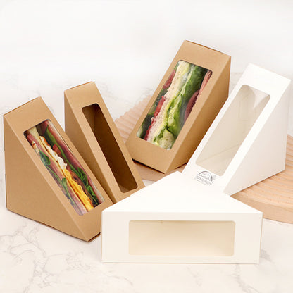 Sandwich wedge box four units showing upright and laid flat display angles
