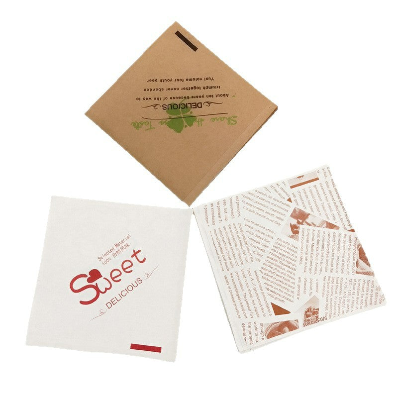 L-shaped greaseproof bag assorted printed and plain styles
