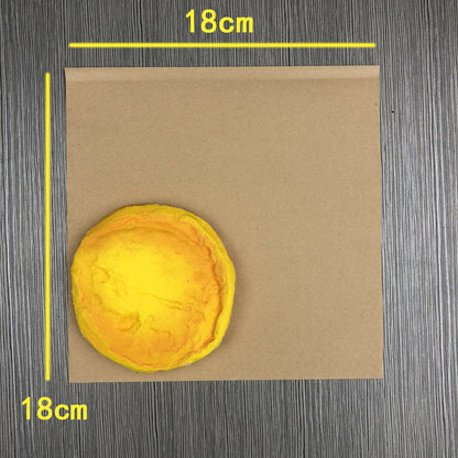 L-shaped greaseproof bag plain brown kraft square format