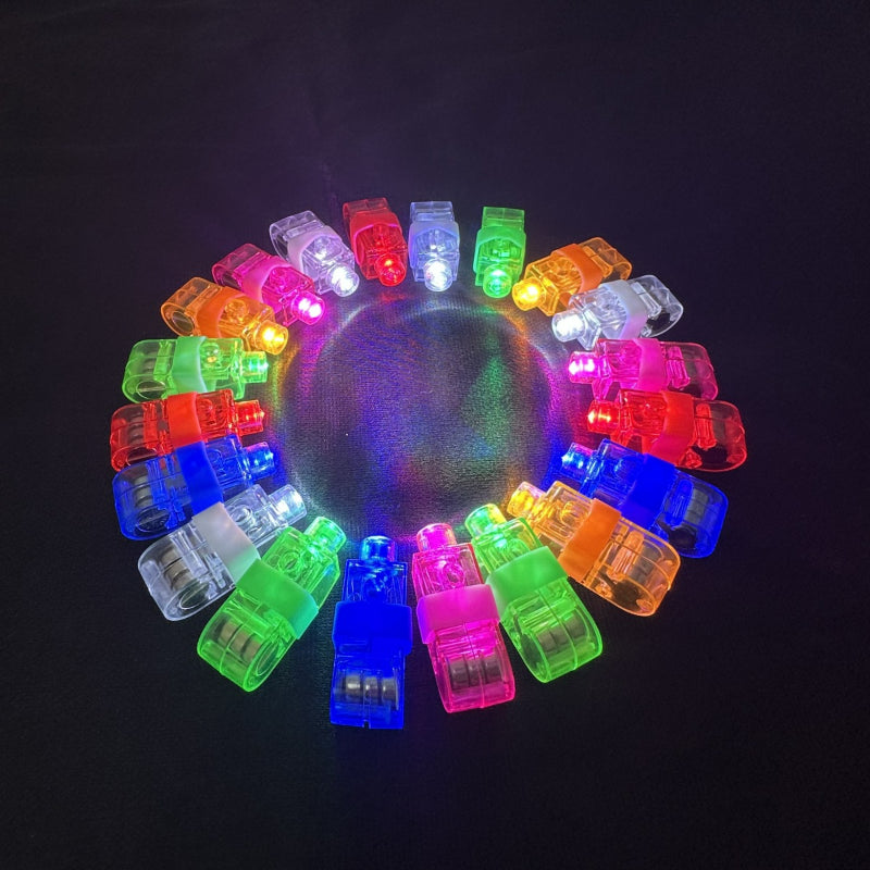 LED finger light circular ring arrangement of mixed glowing colors