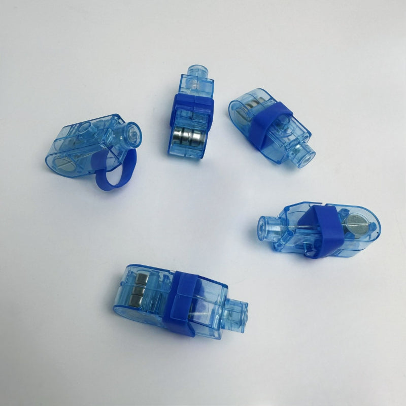 LED finger light translucent blue casings with elastic straps