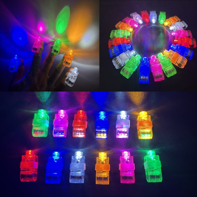 LED finger light multicolor flashing units in row arrangement