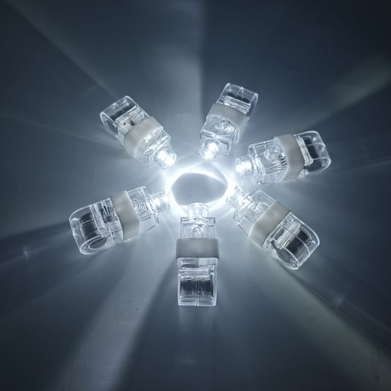 LED finger light radial burst layout with white illumination
