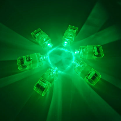 LED finger light radial burst layout with green illumination