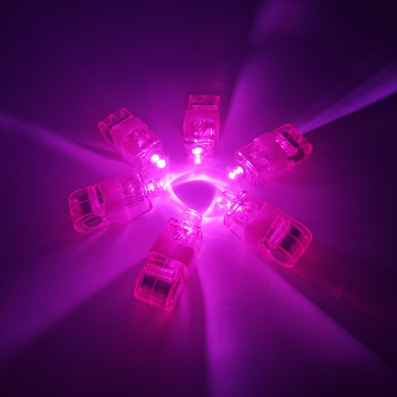 LED finger light radial burst layout with pink illumination