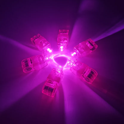 LED finger light radial burst layout with pink illumination